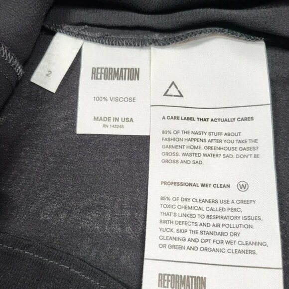 Reformation Robinson Cut-Out Wrap Dress in black - Picture 4 of 7